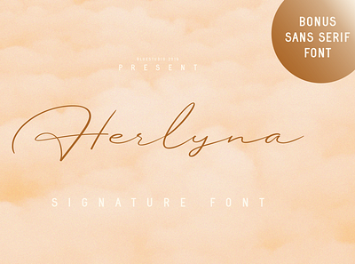 Herlyna // Signature Font + BONUS branding font cursive font font handwritten font logo font logotype font modern font natural font script font signature font stylish font watermark font