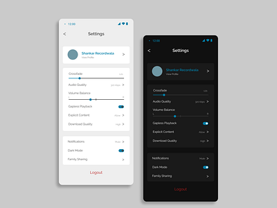 DailyUI #007 : Settings page