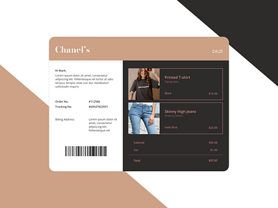 DailyUI #017 : Email Receipt