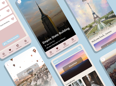 Concept for a travel guide app holiday red travel travel app travel guide travel planer trip guide trip planner ui ux vaction