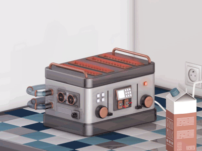 Devil Toaster Dribbble aftereffects c4d cinema4d gif iso loop motiondesign motiongraphics photoshop