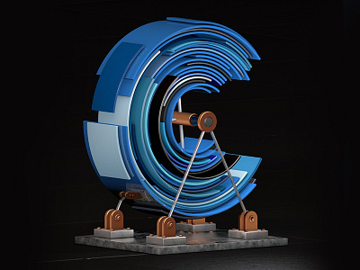 C 36days b 36daysoftype 3d aftereffects animation c4d cinema4d gif loop motiondesign motiongraphics