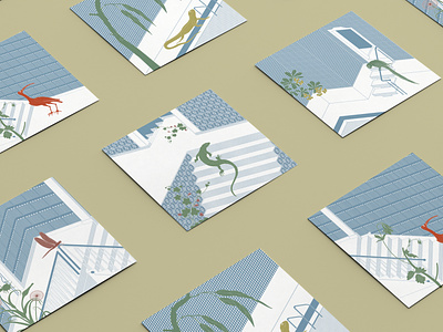 Illustrations for DEKORAMI tiles collection cover design illustration product design tiles