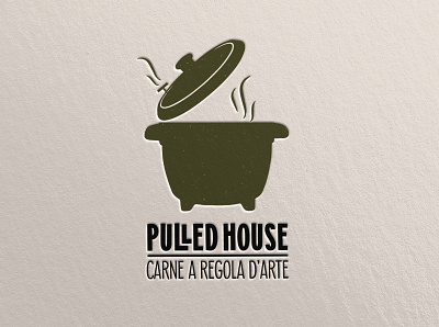 PULLED HOUSE logo bbq branding design illustration logo menu pulled pork vector