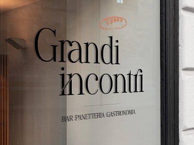 GRANDI INCONTRI logo branding branding identity design french style illustration italian design logo typography vector window display