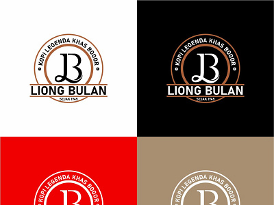 LIONG BULAN (LB) COFFEE design logo