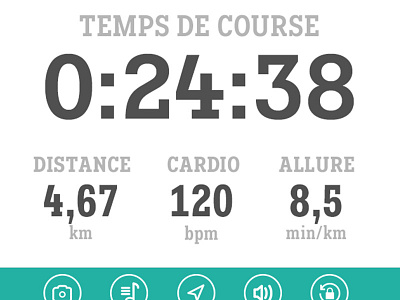 J'aime courir, running app UI app data interface ios iphone running sport ui ux