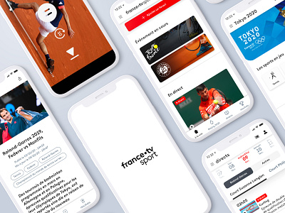 France Televisions Sport app Design android app branding design design system interface iphone media mobile sport ui ux