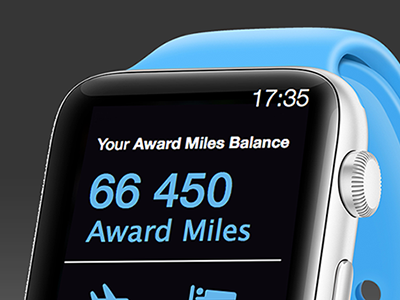 Flying Blue Miles account for iWatch app application concept interface iwatch mobile mockup ui ux wearable