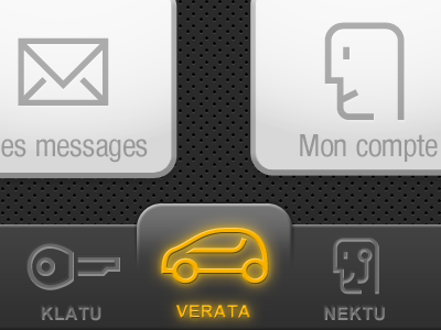 Details of the Renault Connected Car App Test assistant driver ios iphone renault tab bar ui ux