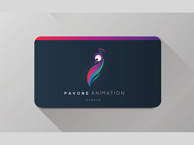 Logo Design PAVONE branding card logo peacock