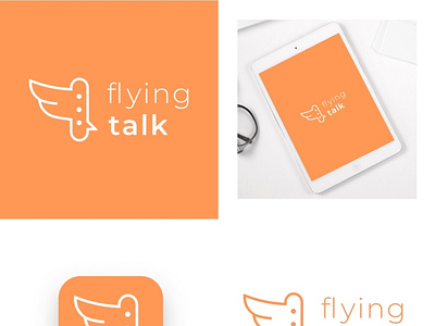 Flying Talk logo design branding graphic design logo motion graphics