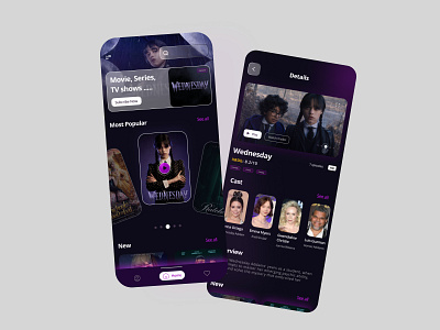 Online movie app UI design app design creative featured movie movie app netflix popular ticket trend ui ui design ui ux user interface ux wednesday