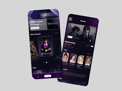 Online movie app UI design