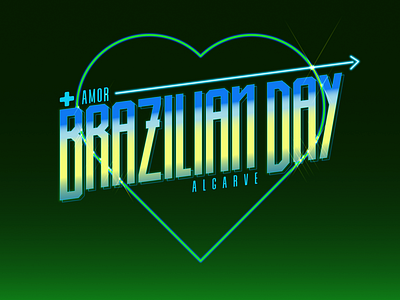 Brazilian Day - Lettering 80s chrome graphic design illustration lettering letters logo logotype neon retrowave type typo typography vector
