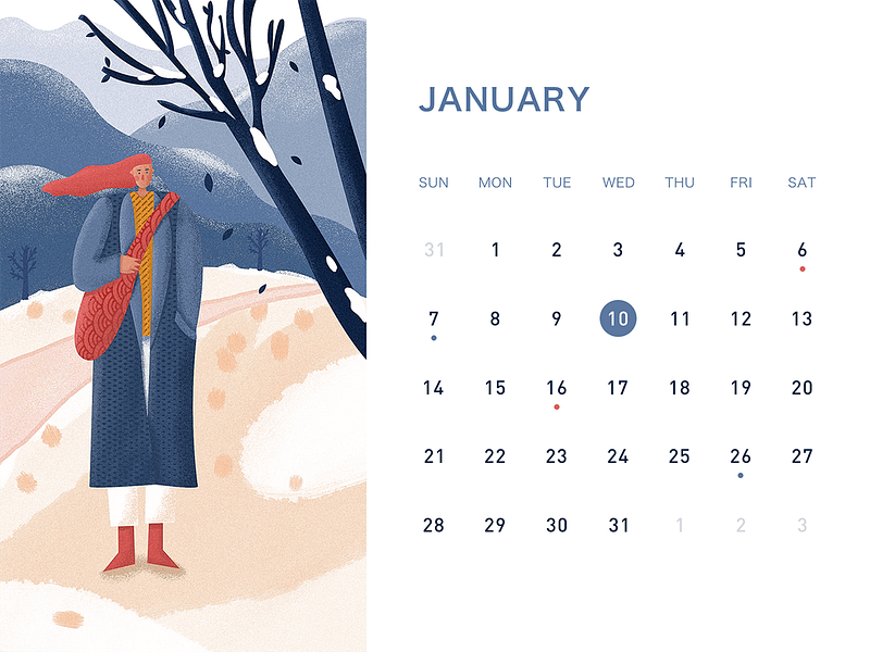 January by Damon for New Beee on Dribbble