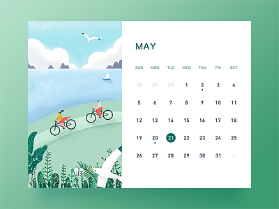 May banner desk calendar illustration ui