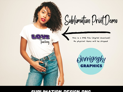 ‘Love Teaching’ sublimation design clipart design graphic graphic design illustration love png product design sublimation teaching text typography