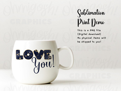 “Love You!” Navy Watercolour Sublimation PNG design etsy graphic design illustration png sublimation typography