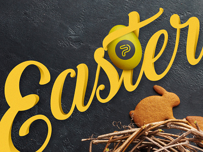 Happy Easter agency black cookie cursive easter easter eggs easterbunny fresh graphic graphicdesign grunge texture happy happyeaster rabbit shadow studio web webdesign wishes yellow