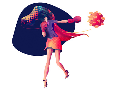 Be fearless, not reckless. boxing colorful digital digitalart drawing drawings faceless flatdesign girl graphic design illustration modern photoshop virus woman