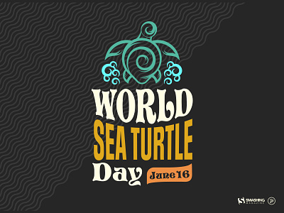 World Sea Turtle Day - Smashing Calendar art artist calendar color colorful dark graphic graphicdesign graphicdesigns illustration illustration art june sea smashing smashing magazine turtle typograhy wave world