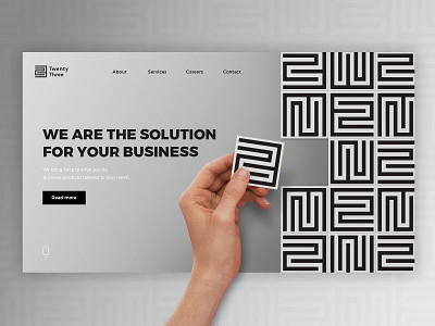 TwentyThree UI Concept 23 black business concept design logodesign minimalistic modern pattern solutions ui webdesign website