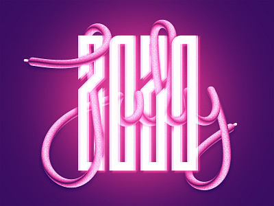 July 2020 Lettering 2020 bend july lettering neon purple summer typography