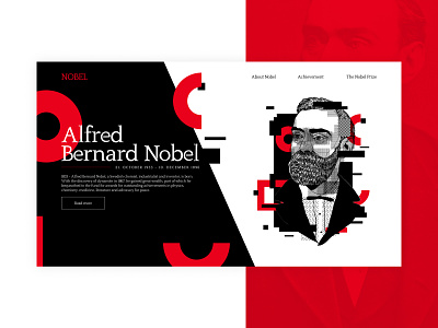 Alfred Nobel's 187 Birthday alfrednobel biography birthday dynamite modernism nobelprize onthisday ui userinterface website websiteconcept websitedesign