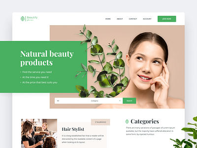 Natural Cosmetics Website Design clean concept design green makeup modern natural natural cosmetics naturalcosmetics organic simple ui uidesign userinterface webdesign website website concept websitedesign