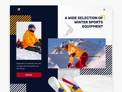 Sports Equipment Website clean colorful designoftheday equipment modern modernui red snow snowboard snowboarding snowsport sports ui uidesign webdesign website websites winter wintersports yellow
