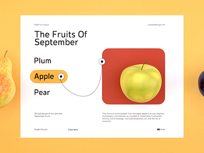 The Fruits Of September autumn colorful colors concept designer fruits interactive september ui uiconcept uidesign uiux userexperience userinterface vr vrconcept vrslider yellow
