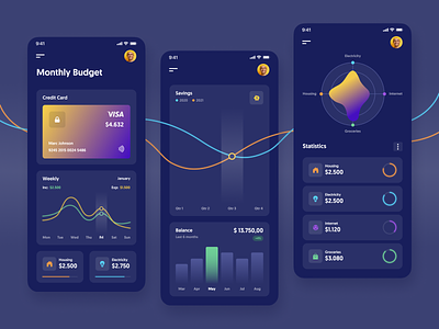 The budget tracking app app branding design graphic design illustration logo mobile modern ui ux vector webdesign website