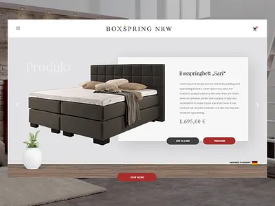 Boxspringbetten web design bed e commerce elegant lux product section shop ui web x