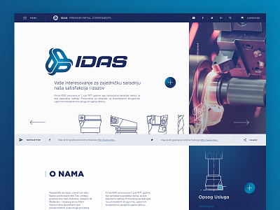 IDAS web design blue idas interface machinery serbia ui webdesign webdev