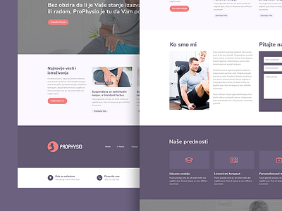 ProPhysio web design clinic doctor physique pixel preview pro purple therapist therapy web design website