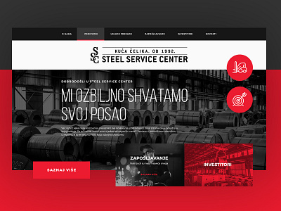 SSC web design black factory home home page inspiration page proposal red steel web web design white