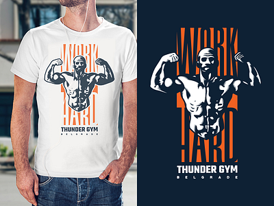 Thunder Gym T-shirt design belgrade gym powerful print print design shirt strength t shirt design thunder work