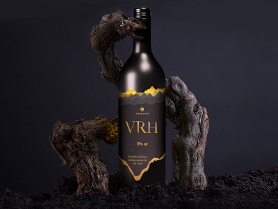 Wine Label beach black brac brač elegant exclusive gold gray high end label modern mountain peak vrh wine wood zlatni rat