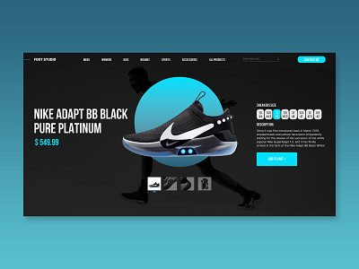 Sportswear Web design black blue gray modern nike sneakers sports sportswear ui user interface ux web design webshop website