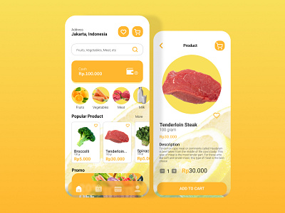 Groceries Mobile App app design fruits graphic design groceries meat milk mobile app ui ui ux uiux ux vegetables