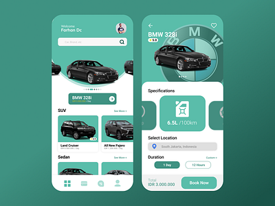 Rental Car App app application bmw car car rental ecommerce mobile mobile app rental toyota ui ui ux uiux ux