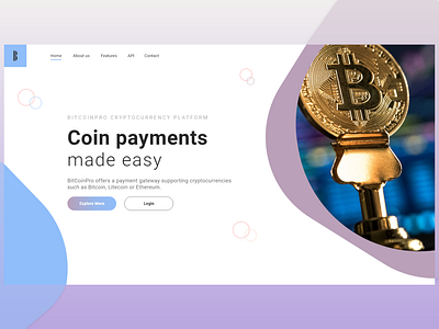 Cryptocurrency - Landing Page Header Concept branding crypto cryptocurrency cryptocurrency exchange design landing landing page landing page concept logo ui