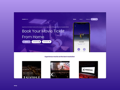 MovieRama | Movie Tickets Landing Page app branding design home icon landing landing design landing page concept landing page design landing page ui landingpage typography ui ux web