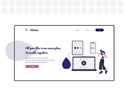 Filelocker | Header exploration branding design header design hero landing landing page landing page ui minimal ui ux web website