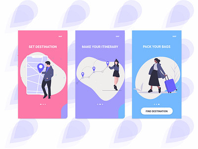 Travelling App | Onboarding process app branding design flat icon illustration minimal mobile onboarding ui ux website