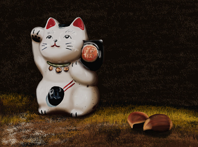 Maneki Neko drawing illustration manekineko photoshop