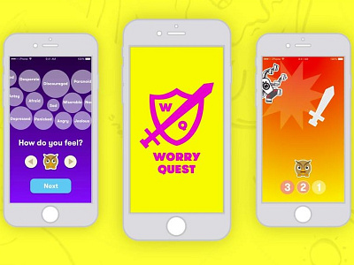 Worry Quest: Adventure Games for Fighting Anxiety android anxiety design games health ios mentalhealth ui ux web webdesign