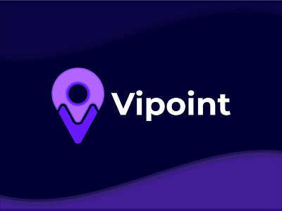 V Location Logo design || Vipoint - V letter with Location icon