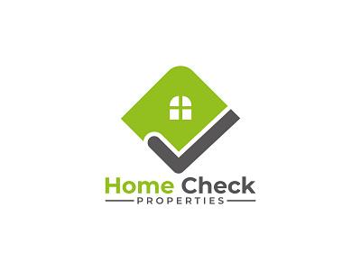 Home check logo design, real estate logo, modern logo, branding